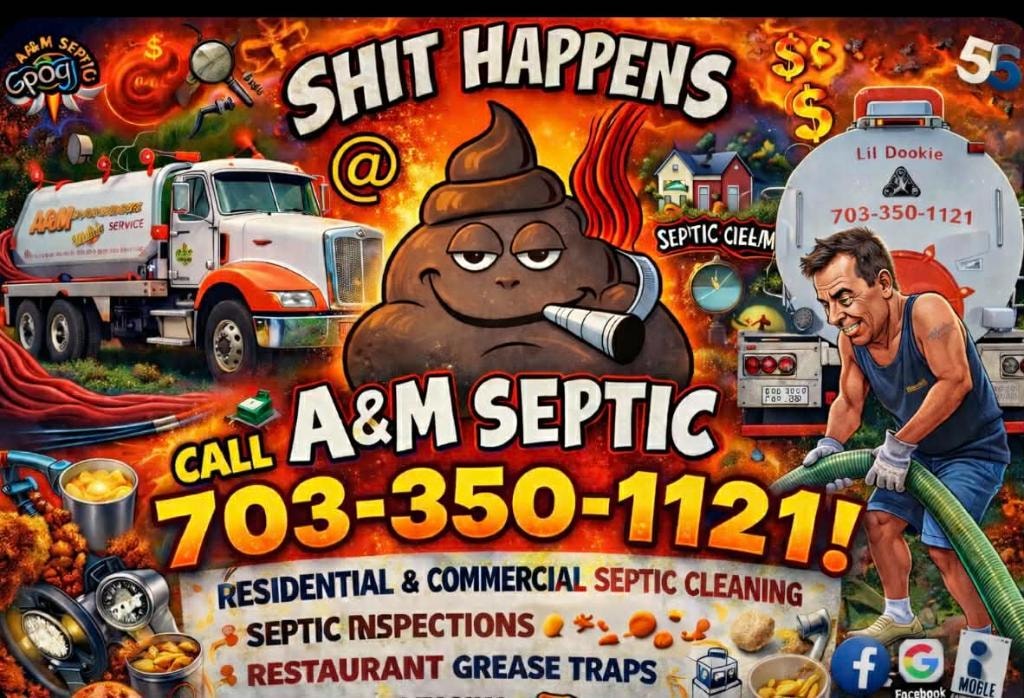 A&M Septic Service truck and branding